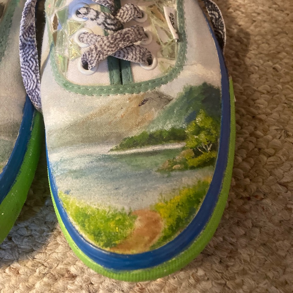 Van’s “Off The Wall” Custom Designed Outdoors Scene Painting Canvas Sneakers - Picture 6 of 13